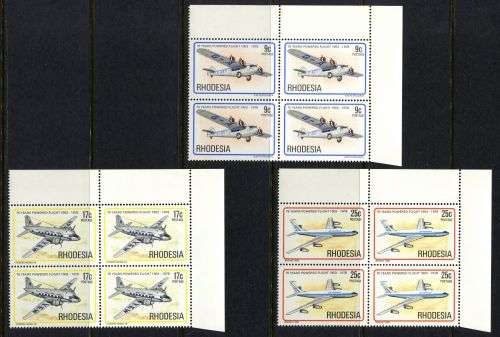 Rhodesia - Set of 6 Corner Blocks of 4 - 1978 - MNH - Some Toning