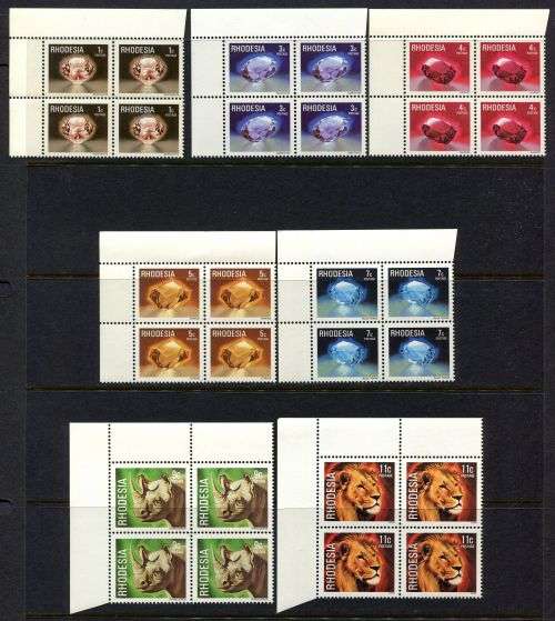 Rhodesia - Set of 15 Corner Blocks of 4 - 1978 - MNH