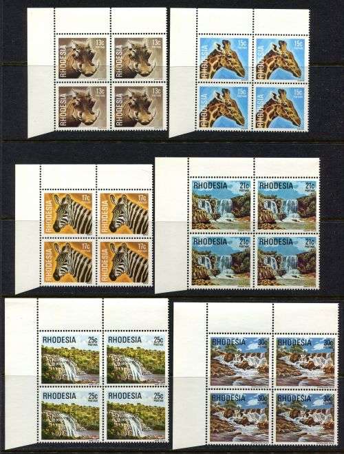 Rhodesia - Set of 15 Corner Blocks of 4 - 1978 - MNH