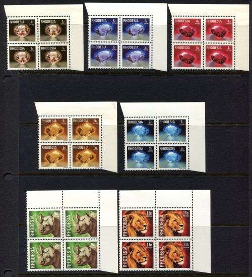 Rhodesia - Set of 15 Corner Blocks of 4 - 1978 - MNH