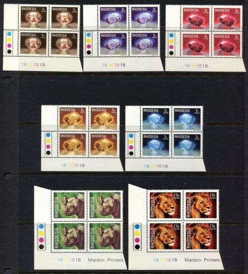 Rhodesia - Set of 15 Control Blocks of 4 1B - 1978 - MNH