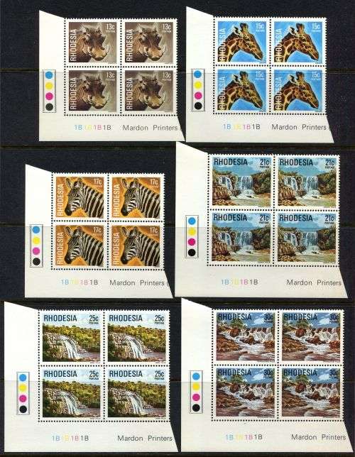 Rhodesia - Set of 15 Control Blocks of 4 1B - 1978 - MNH
