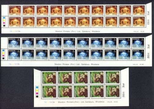 Rhodesia - Set of 15 Double Bottom Rows 1A Original Printing - 1978 - MNH