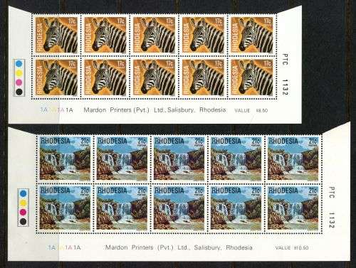 Rhodesia - Set of 15 Double Bottom Rows 1A Original Printing - 1978 - MNH