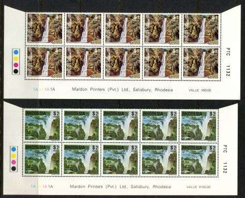 Rhodesia - Set of 15 Double Bottom Rows 1A Original Printing - 1978 - MNH
