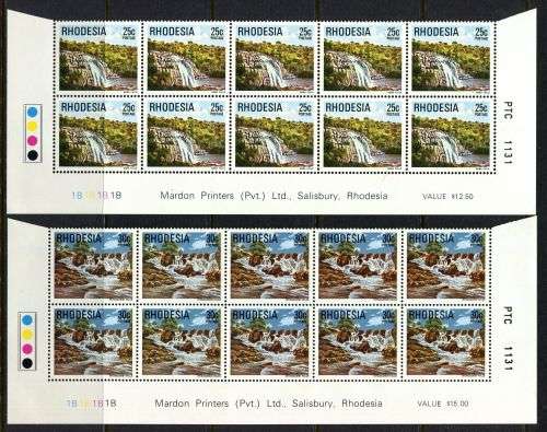 Rhodesia - Set of 15 Double Bottom Rows 1B Original Printing - 1978 - MNH
