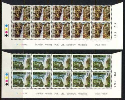 Rhodesia - Set of 15 Double Bottom Rows 1B Original Printing - 1978 - MNH