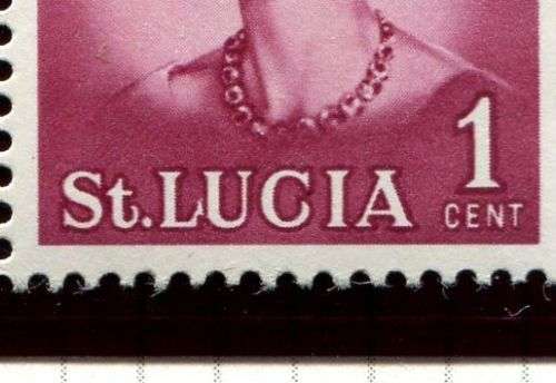St. Lucia - 1 Block MNH of 4 with `L` Flaw on Old Album Page