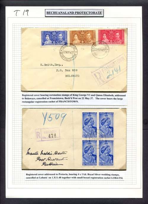 Bechuanaland - 2 Covers in Photo corners