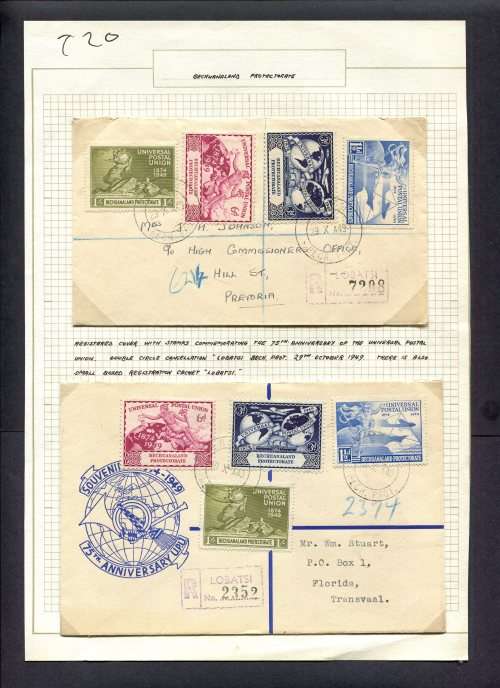 Bechuanaland - 2 Covers in Photo corners