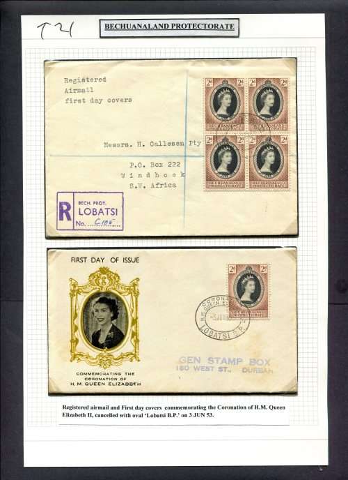 Bechuanaland - 2 Covers in Photo corners