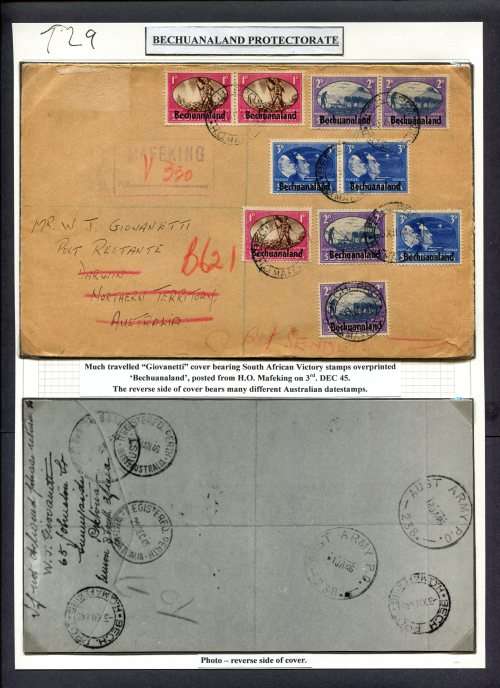 Bechuanaland - 1 Cover in Photo corners