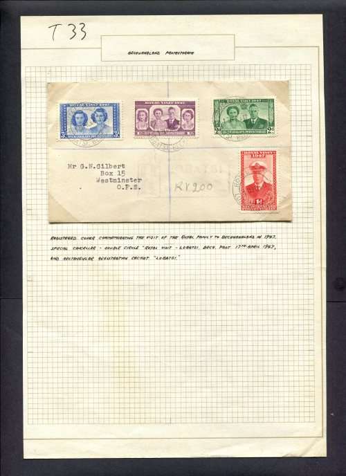 Bechuanaland - 1 Cover in Photo corners