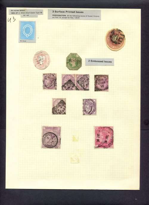 Great Britain - 9 Stamps Mounted (Hinged) On Album Page