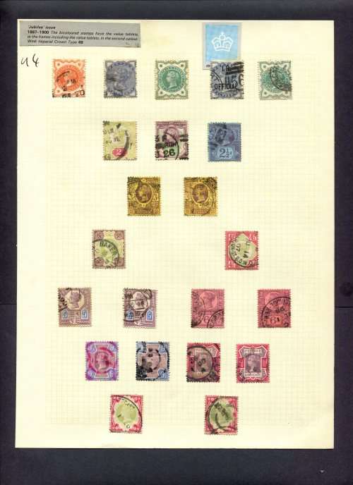 Great Britain - 22 Stamps Mounted (Hinged) On Album Page