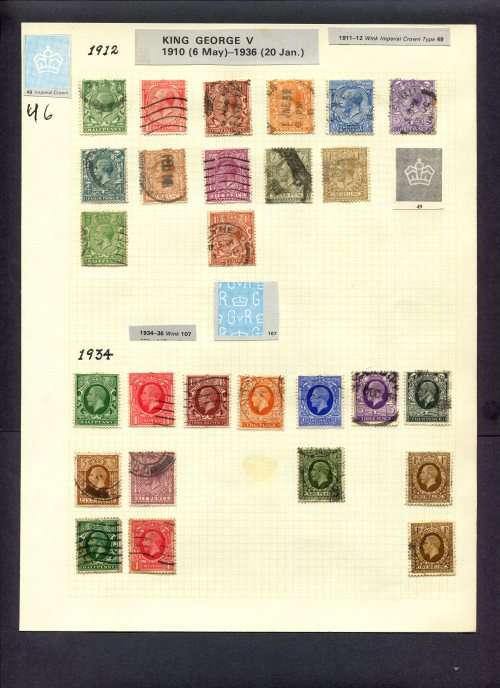 Great Britain - 27 Stamps Mounted (Hinged) On Album Page