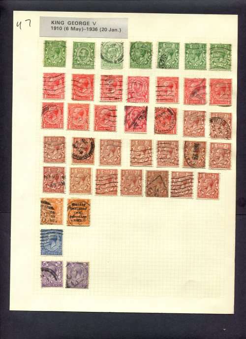 Great Britain - 40 Stamps Mounted (Hinged) On Album Page