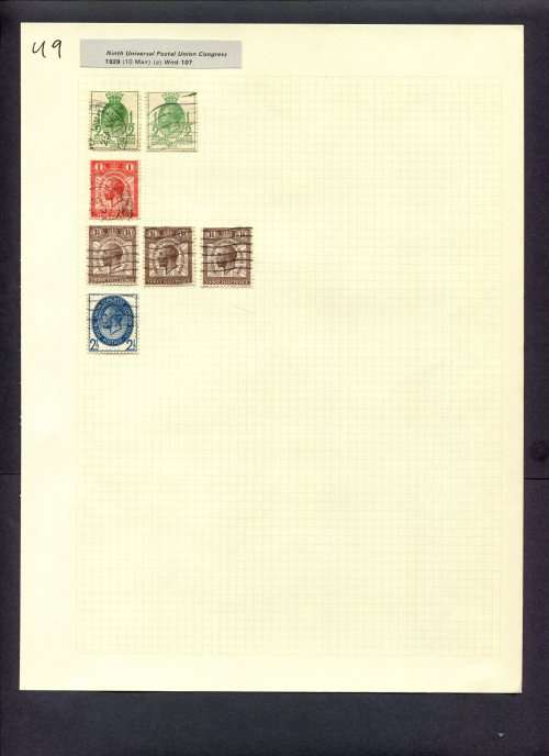 Great Britain - 7 Stamps Mounted (Hinged) On Album Page