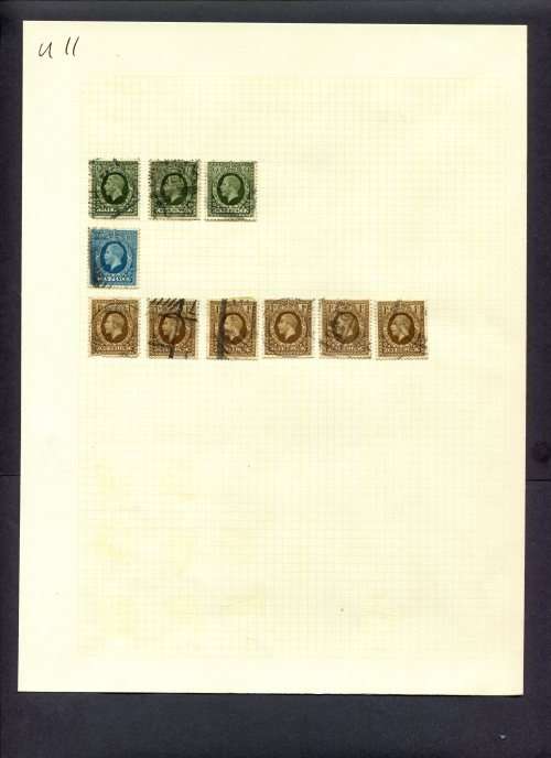 Great Britain - 10 Stamps Mounted (Hinged) On Album Page
