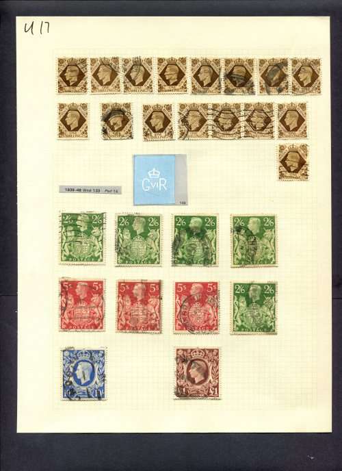 Great Britain - 26 Stamps Mounted (Hinged) On Album Page