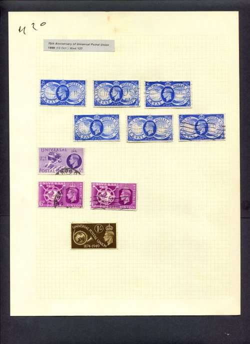Great Britain - 10 Stamps Mounted (Hinged) On Album Page