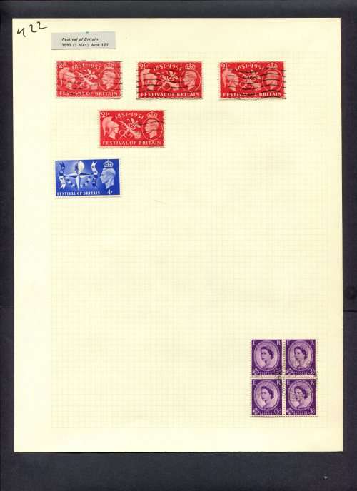 Great Britain - 9 Stamps Mounted (Hinged) On Album Page