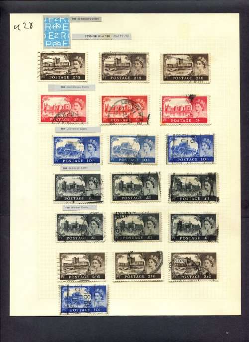 Great Britain - 19 Stamps Mounted (Hinged) On Album Page