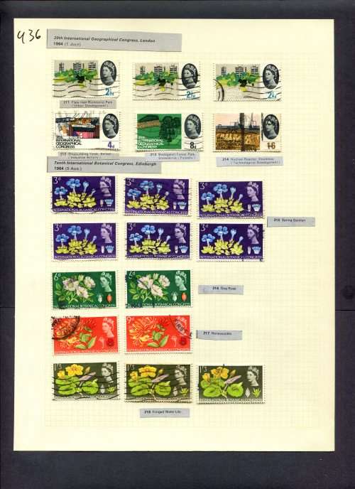 Great Britain - 19 Stamps Mounted (Hinged) On Album Page