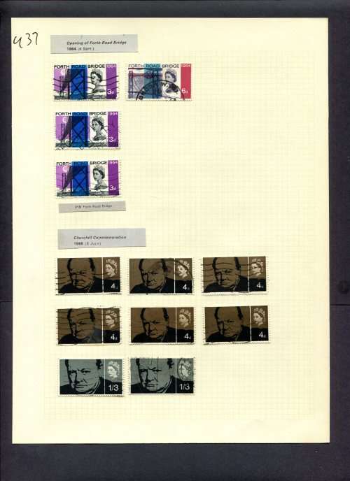 Great Britain - 12 Stamps Mounted (Hinged) On Album Page
