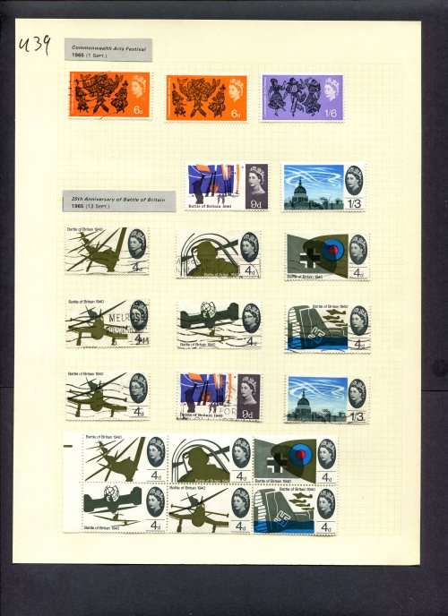 Great Britain - 20 Stamps Mounted (Hinged) On Album Page