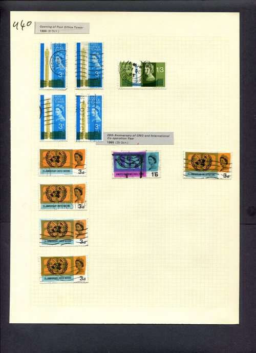 Great Britain - 11 Stamps Mounted (Hinged) On Album Page