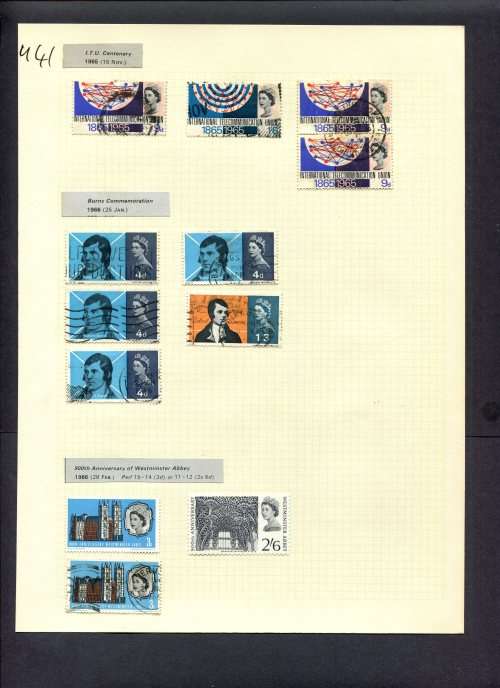 Great Britain - 12 Stamps Mounted (Hinged) On Album Page