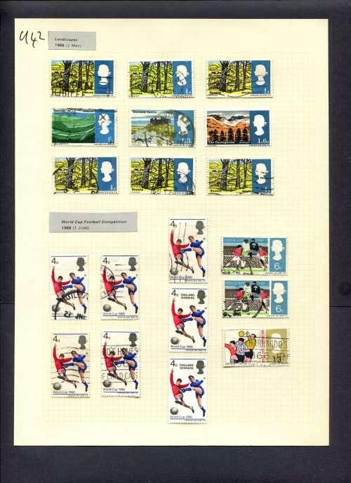 Great Britain - 19 Stamps Mounted (Hinged) On Album Page