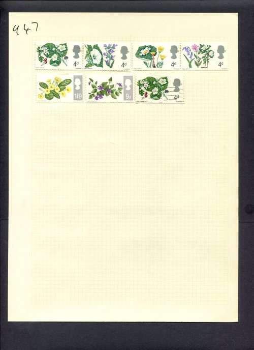 Great Britain - 7 Stamps Mounted (Hinged) On Album Page