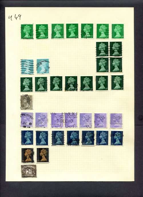 Great Britain - 38 Stamps Mounted (Hinged) On Album Page