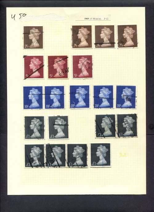 Great Britain - 20 Stamps Mounted (Hinged) On Album Page