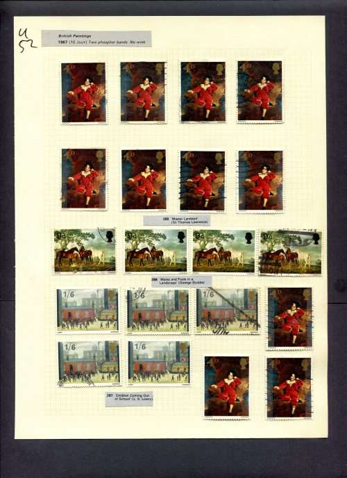 Great Britain - 20 Stamps Mounted (Hinged) On Album Page