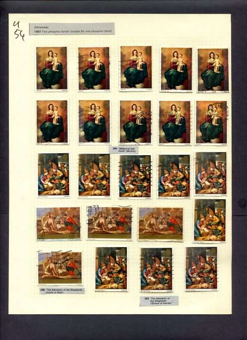 Great Britain - 23 Stamps Mounted (Hinged) On Album Page