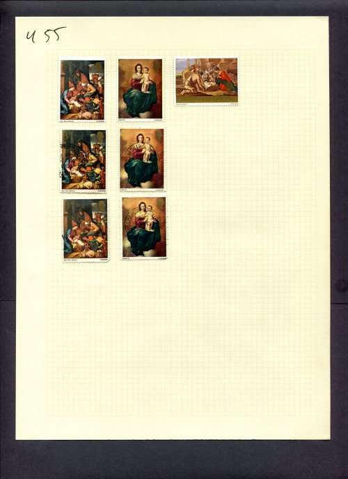 Great Britain - 7 Stamps Mounted (Hinged) On Album Page