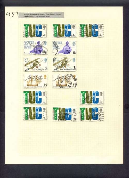 Great Britain - 14 Stamps Mounted (Hinged) On Album Page