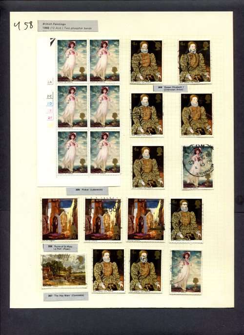 Great Britain - 20 Stamps Mounted (Hinged) On Album Page