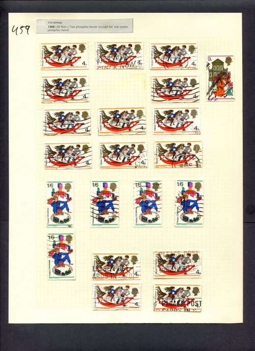 Great Britain - 21 Stamps Mounted (Hinged) On Album Page