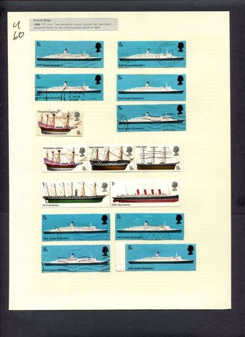 Great Britain - 15 Stamps Mounted (Hinged) On Album Page