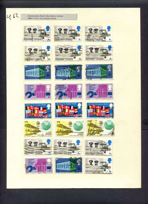 Great Britain - 24 Stamps Mounted (Hinged) On Album Page