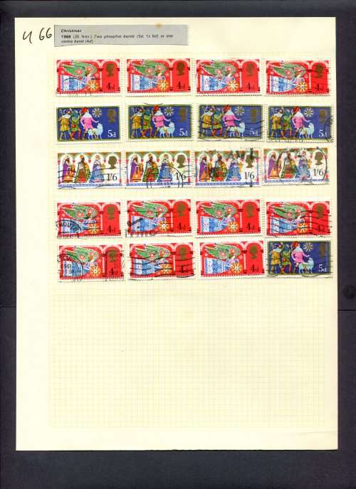 Great Britain - 20 Stamps Mounted (Hinged) On Album Page