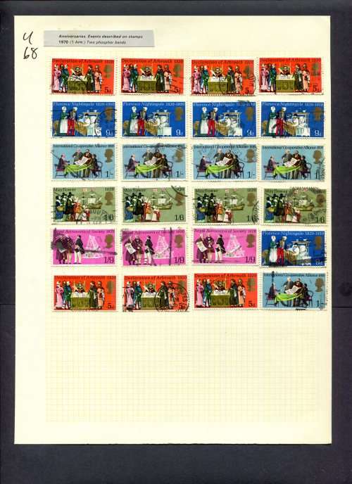 Great Britain - 24 Stamps Mounted (Hinged) On Album Page