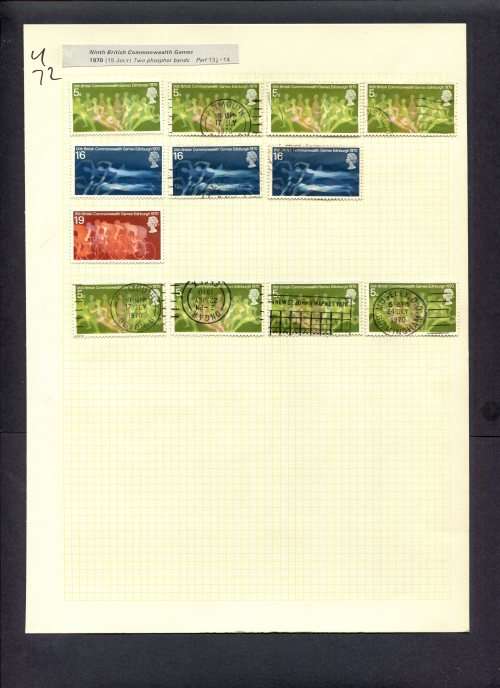 Great Britain - 12 Stamps Mounted (Hinged) On Album Page
