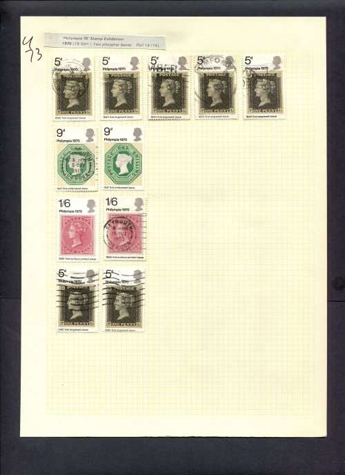 Great Britain - 11 Stamps Mounted (Hinged) On Album Page