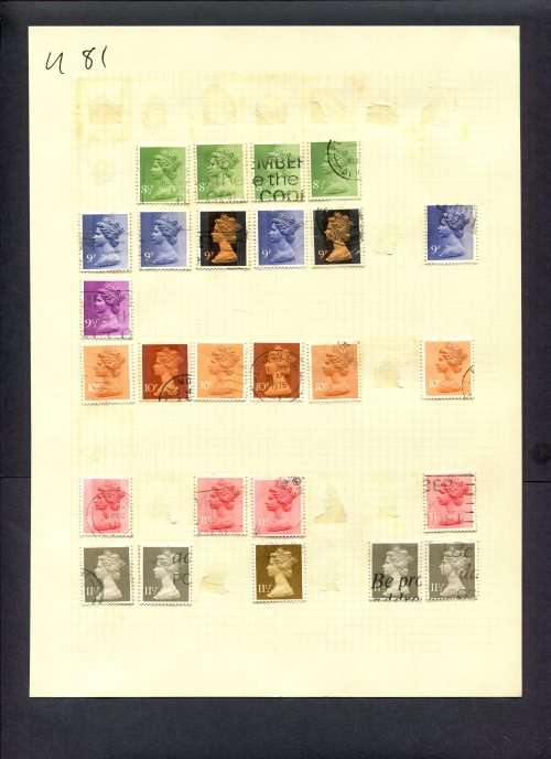 Great Britain - 26 Stamps Mounted (Hinged) On Album Page