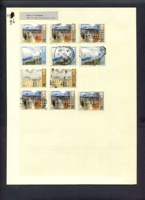 Great Britain - 11 Stamps Mounted (Hinged) On Album Page